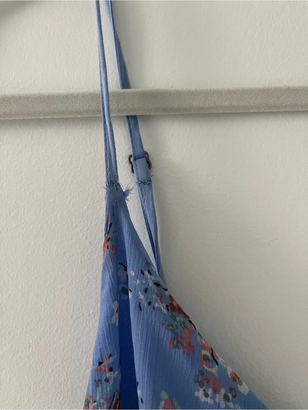 Abercrombie and Fitch Blue Floral Spaghetti-Strap Maxi Dress